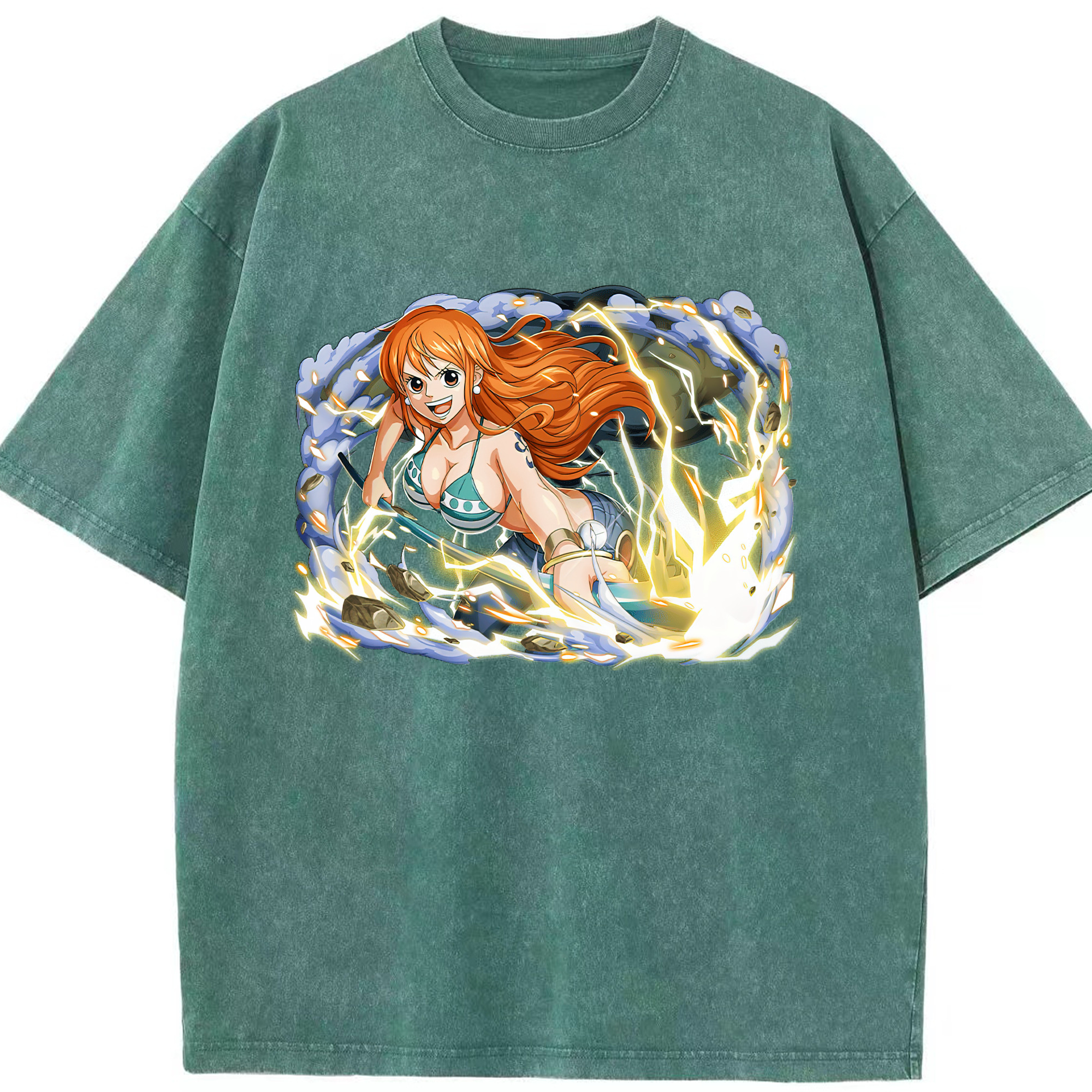 ワンピース ナミ ONE PIECE Nami 綿100% ヴィンテージ風 半袖Tシャツ（フロントプリント）